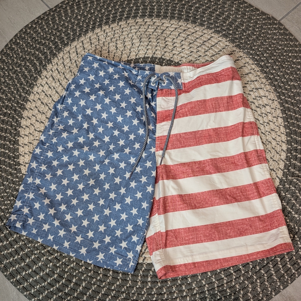 Patriotic Star and Stripe Swim Shorts